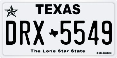 TX license plate DRX5549