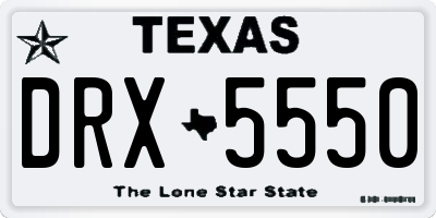 TX license plate DRX5550