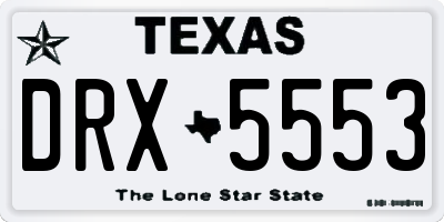 TX license plate DRX5553