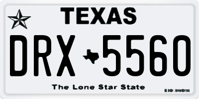 TX license plate DRX5560