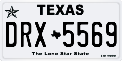 TX license plate DRX5569