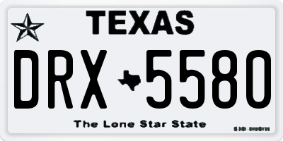TX license plate DRX5580
