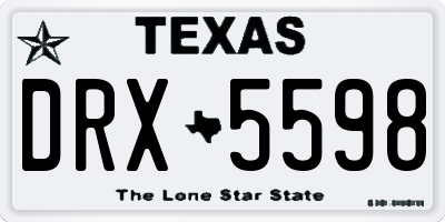 TX license plate DRX5598