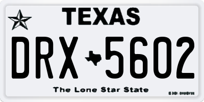 TX license plate DRX5602