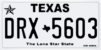 TX license plate DRX5603