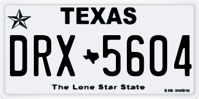 TX license plate DRX5604