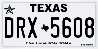 TX license plate DRX5608