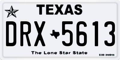 TX license plate DRX5613