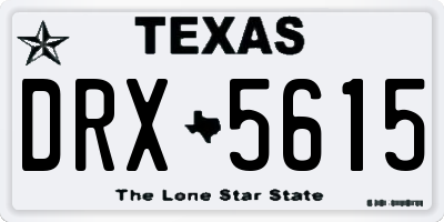 TX license plate DRX5615