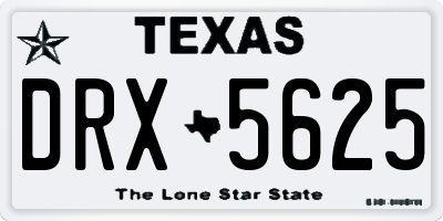 TX license plate DRX5625