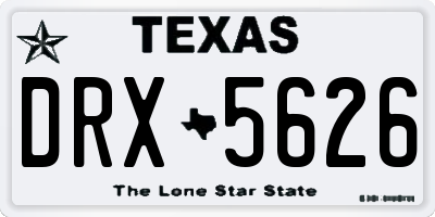 TX license plate DRX5626