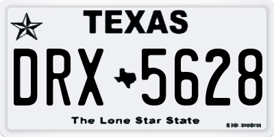 TX license plate DRX5628
