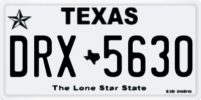 TX license plate DRX5630