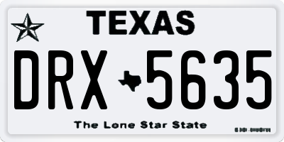 TX license plate DRX5635