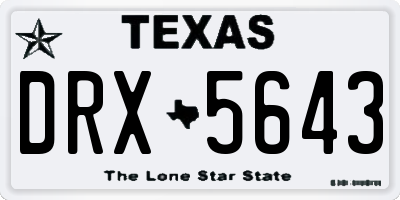 TX license plate DRX5643