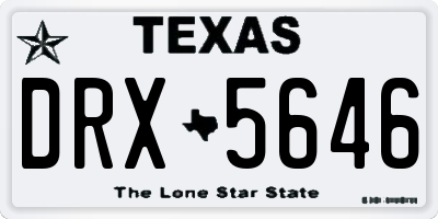TX license plate DRX5646
