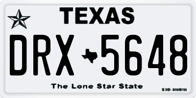 TX license plate DRX5648