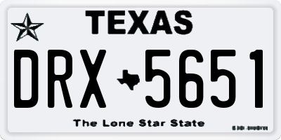 TX license plate DRX5651
