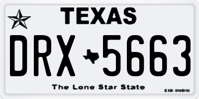 TX license plate DRX5663