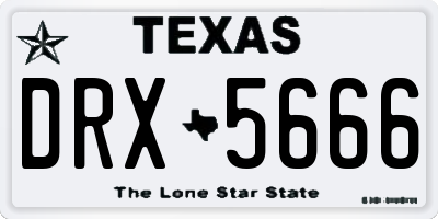 TX license plate DRX5666