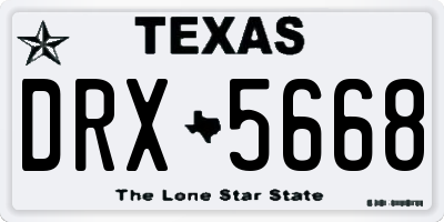 TX license plate DRX5668