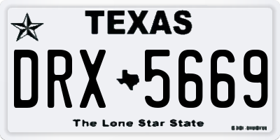TX license plate DRX5669