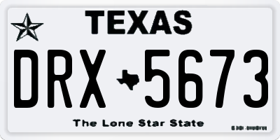 TX license plate DRX5673