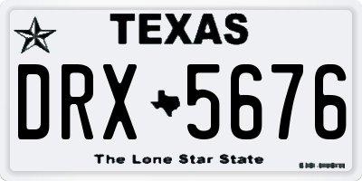 TX license plate DRX5676