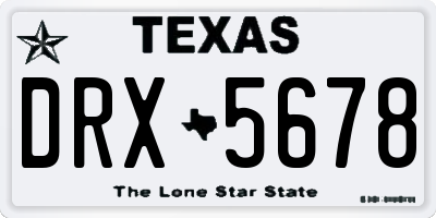 TX license plate DRX5678