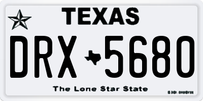 TX license plate DRX5680