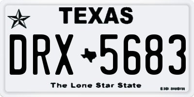 TX license plate DRX5683