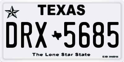 TX license plate DRX5685