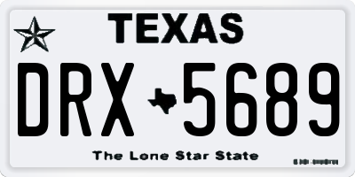 TX license plate DRX5689