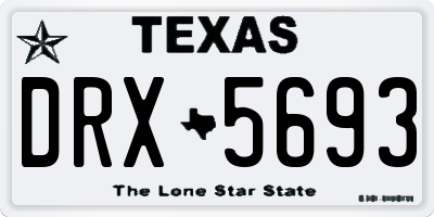 TX license plate DRX5693