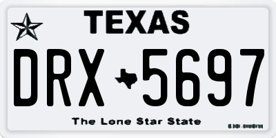 TX license plate DRX5697