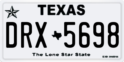 TX license plate DRX5698