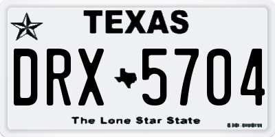 TX license plate DRX5704