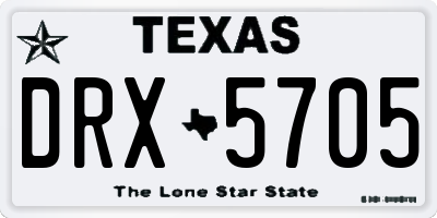 TX license plate DRX5705