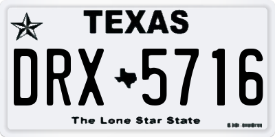 TX license plate DRX5716