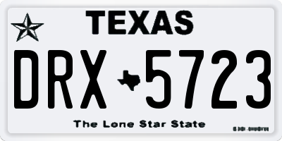 TX license plate DRX5723