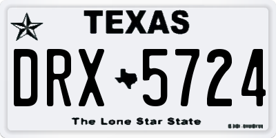 TX license plate DRX5724