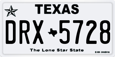 TX license plate DRX5728