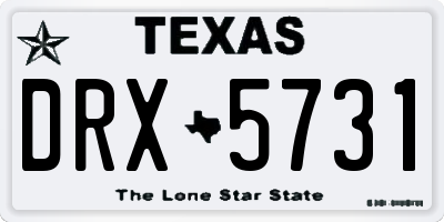 TX license plate DRX5731