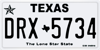 TX license plate DRX5734