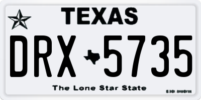TX license plate DRX5735