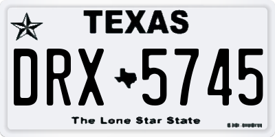 TX license plate DRX5745