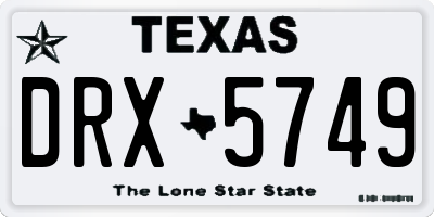 TX license plate DRX5749