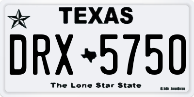 TX license plate DRX5750