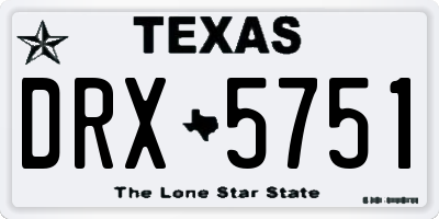 TX license plate DRX5751