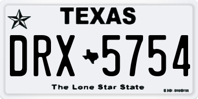 TX license plate DRX5754